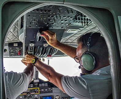 Cockpit avion pilotes